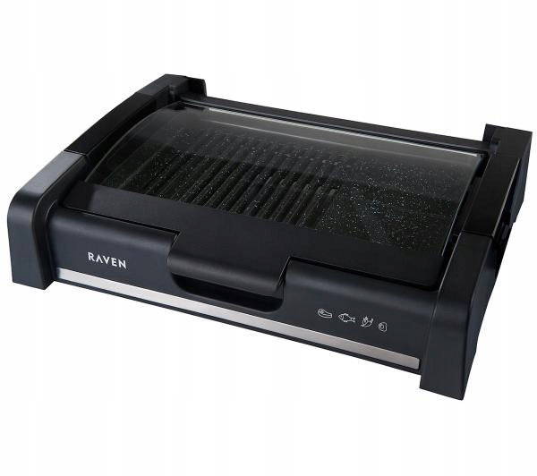 Grill elektryczny stołowy Raven EGE001N 875cm2 z powłoką marmurową 1650W