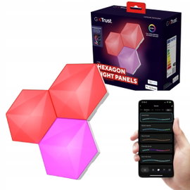 Panel LED wewnętrzny Trust hexagon GXT 903 VYBZ WIFI Regulacja jasności