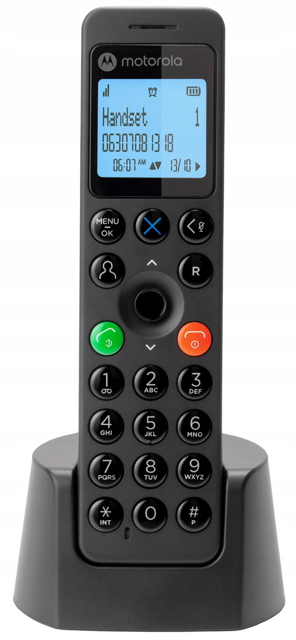 Telefon stacjonarny bezprzewodowy Motorola DOT201 Czarny CLIP