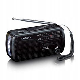 Radio przenośne Lenco MCR-113BK FM Solar Korba Dynamo Latarka Powerbank USB