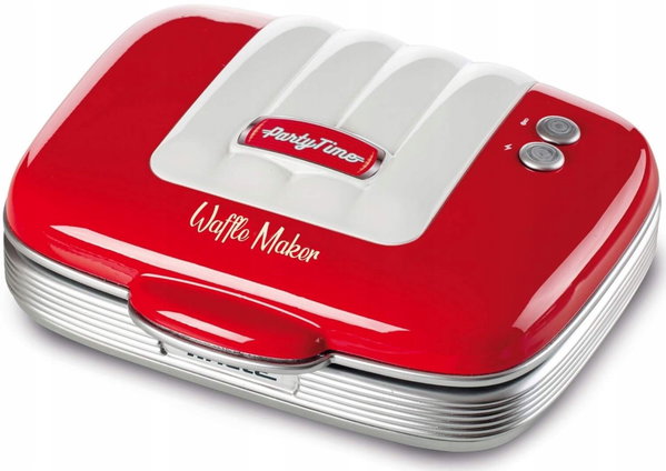 Gofrownica Ariete Waffle Maker 1973/00 Partytime 2 Gofry 700W Czerwona
