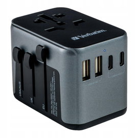 Adapter podróżny Verbatim UTA-03 World to World 2x USB-A / 2x USB-C QC 3.0