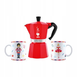 Kawiarka aluminiowa Bialetti Moka Express 6tz 300ml Czerwona + 2 Kubki