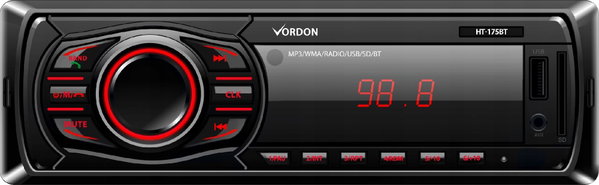 Radio samochodowe 1DIN Vordon HT-175U London USB SD 4x60W Bluetooth