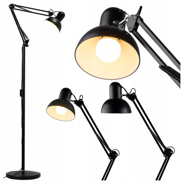 Lampa stojąca podłogowa Tracer FlexiBright TRAOSW47712 40W E27 Czarna