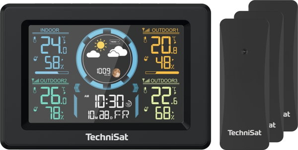 Stacja pogody TechniSat Imeteo 700 Zegar Pomiar temperatury 3 Czujniki