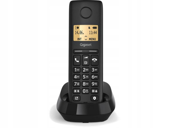 Telefon stacjonarny bezprzewodowy Gigaset Pure 100 CLIP Czarny