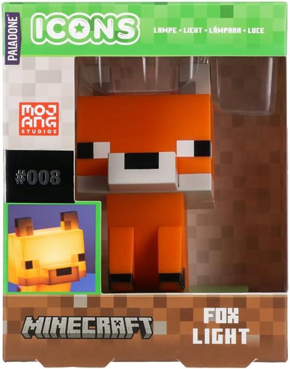 Lampka do pokoju dziecka Paladone Minecraft Icon Fox Light Bateryjna