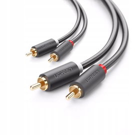 Kabel Przewód analogowy audio UGREEN AV104 2x RCA - 2x RCA 5m Czarny