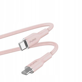 Kabel Przewód Puro Soft - USB-C do Lightning 1.5 metra Różowy