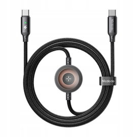 Kabel Mcdodo 2w1 CA-2580 USB-C + ładowarka Apple Watch 60W 1,5m Czarny