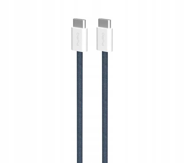 Kabel Przewód Puro USB-C do USB-C 60W 1,5 metra Niebieski