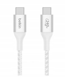 Kabel Przewód Belkin Power delivery 240W USB-C - USB-C 1 metr Nylon Biały
