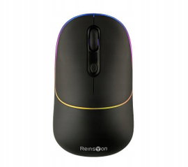 MYSZ BEZPRZEWODOWA REINSTON RGB WBUDOWANY AKUMULATOR USB 2.4 GHZ CZARNA