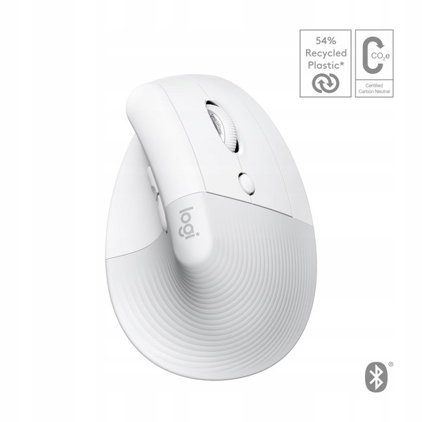 Mysz ergonomiczna Logitech Lift Pionowa Right dla Mac Biała bezprzewodowa