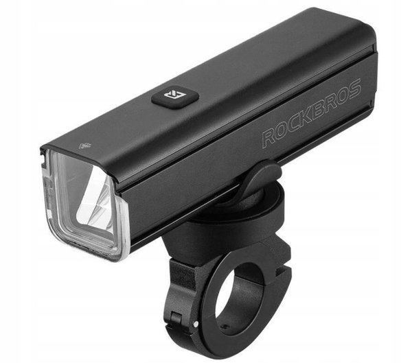 Lampka rowerowa przednia RockBros RHL1000 4500 mAh USB-C Czarna