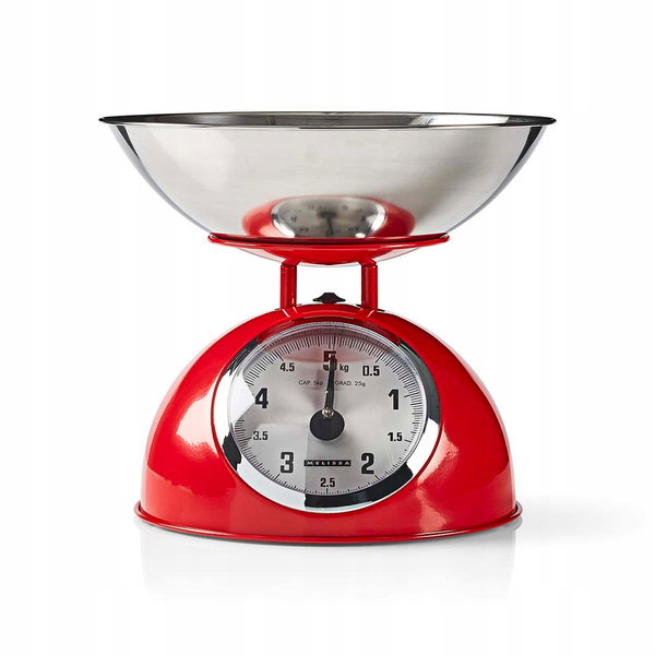 Waga kuchenna mechaniczna z misą Melissa do 5kg Czerwona
