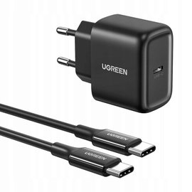 Ładowarka sieciowa UGREEN CD250 25W USB-C + kabel USB-C do USB-C 2 metry