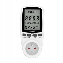 Watomierz z wyświetlaczem LCD Savio AE-01 LCD 16A 3680W Kalkulator energii