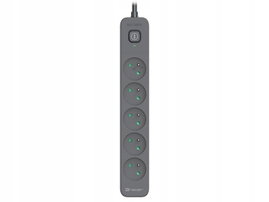 Listwa zasilająca Tracer TRALIS47429 Power Line+ 5 Gniazd 5m Grafitowa