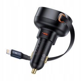 Ładowarka samochodowa Baseus Enjoyment Pro z kablem Lightning + USB-C 55W