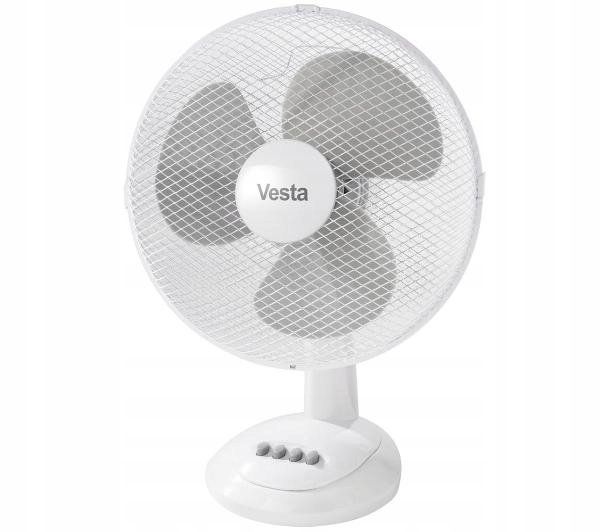 Wentylator tradycyjny Cyrkulator biurkowy Vesta ETF02N Oscylacja 40W Biały