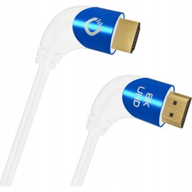 Kabel Przewód Oehlbach Shape Magic UHD 90 Wtyk kątowy HDMI - HDMI 3m Biały
