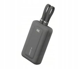 Powerbank Anker Zolo 10000mAh 30W wbudowany kabel USB-C i Lightning Czarny