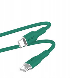 Kabel Przewód Puro ICON Soft USB-C do USB-C 1,5 metra Zielony