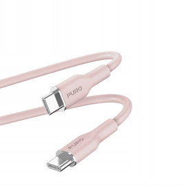 Kabel Przewód Puro ICON Soft USB-C do USB-C 1,5 metra Różowy
