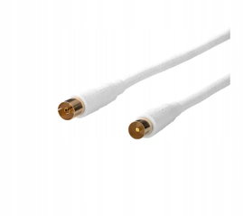 Kabel Przewód Reinston EKV006 wtyk antenowy - gniazdo antenowe 1,5m Biały