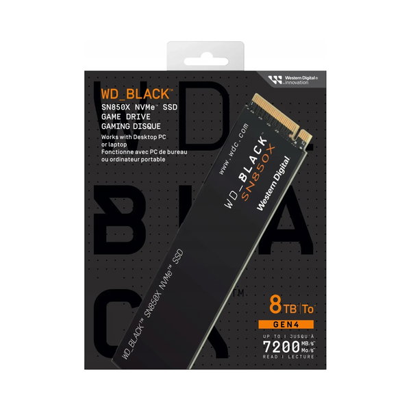 Dysk SSD Sandisk 8TB M.2 PCIe Gen4 NVMe Black SN850X