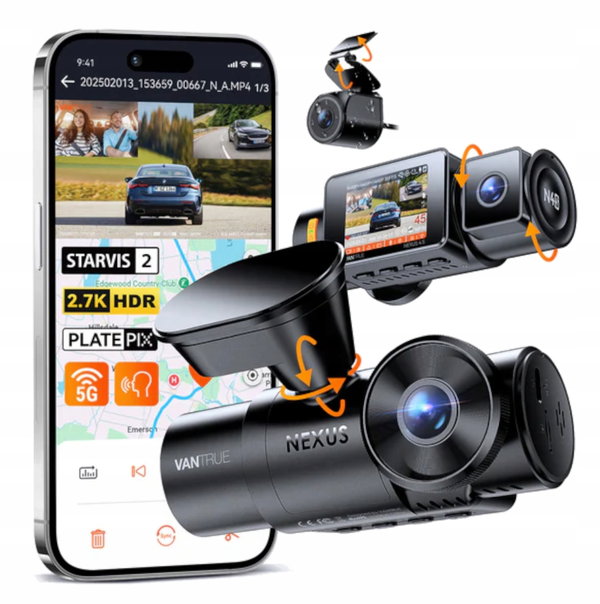 Kamera samochodowa Vantrue Nexus N4S 3CH 2,7K/160/GPS/WiFi/2"