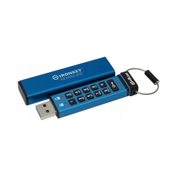 Pendrive Kingston 64GB IronKey Keypad 200 FIPS 140-3 Lvl 3 AES-256