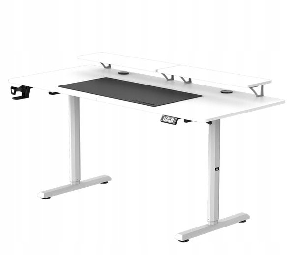 Biurko Ultradesk HIGHLANDER XXL Białe Elektryczna regulacja