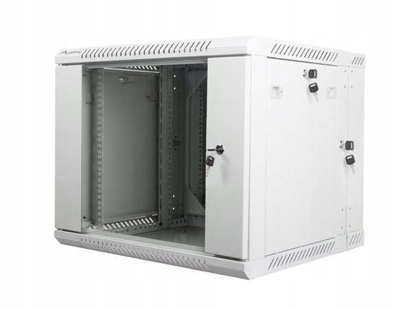 Szafa RACK Lanberg Wisząca 19" 9U 600x600mm dwusekcyjna (szara)
