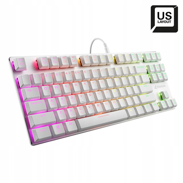 Klawiatura Sharkoon PureWriter White RGB TKL Kailh Blue
