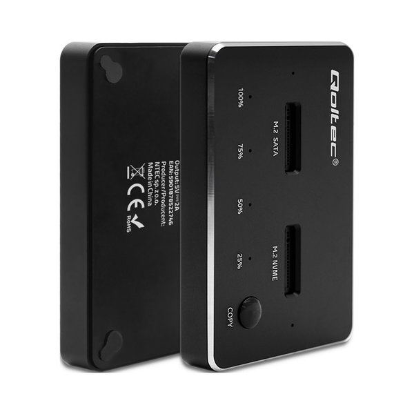 Stacja Qoltec Stacja dokująca SSD M.2 NVMe USB-C 2x 2TB