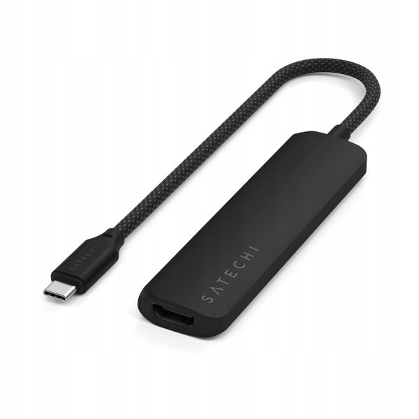 Hub USB Satechi 4-in-1 USB-C Slim Multiport Adapter 4K USB-C, czarny