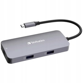 Hub USB Verbatim USB-C - 2x USB 3.0, USB-C PD, HDMI, RJ45