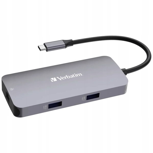 Hub USB Verbatim USB-C - 2x USB 3.0, USB-C PD, HDMI, RJ45