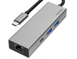 HUB USB HAMA USB-C 2 x USB-A 3.2 Gen 1 USB-C LAN