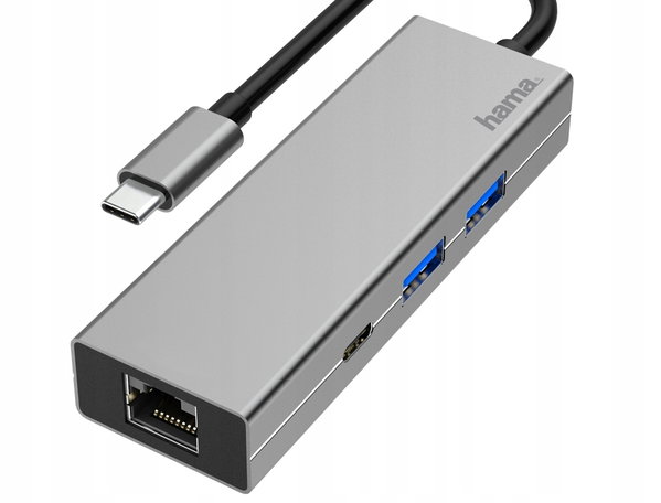 HUB USB HAMA USB-C 2 x USB-A 3.2 Gen 1 USB-C LAN