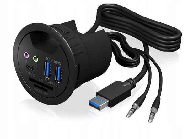 Hub USB ICY BOX Hub biurkowy 2x USB-A 1x USB-C