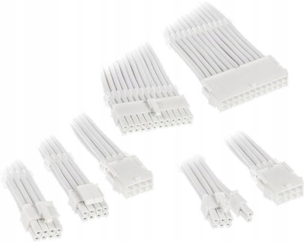 Kabel SATA Kolink Zestaw przewodów w oplocie Biały