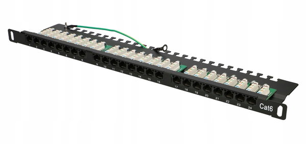 Akcesoria RACK ExtraLink Patchpanel 24p 19" 0,5U UTP 6 (czarna)