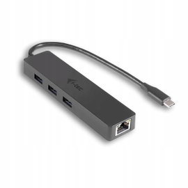 Hub USB i-tec USB-C Slim LAN HUB 3x USB 3.0 RJ-45 10/100/1000 Mb/s