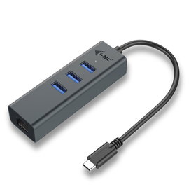 Hub USB i-tec USB-C Metal LAN HUB 3x USB 3.0 RJ-45 10/100/1000 Mb/s