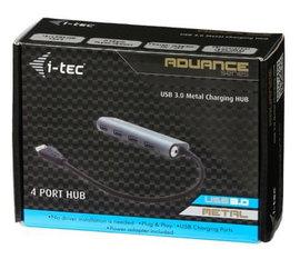 Hub USB i-tec USB 3.0 Metal Charging HUB 4x USB 3.0 28cm z zasilaczem 1,2m