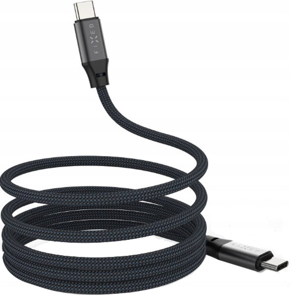 Kabel USB FIXED Magnetyczny Pleciony Kabel USB-C/USB-C 1,2m 240W szary